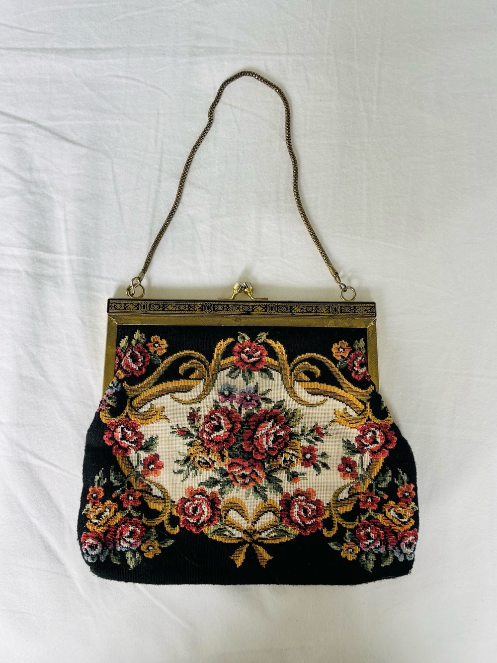 Vintage tapestry floral mini handbag